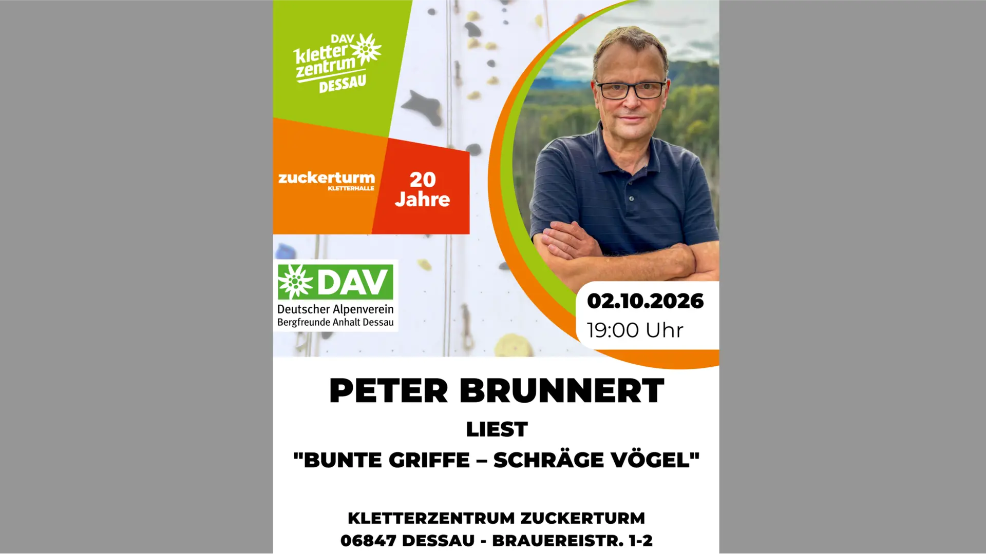 Peter Brunner - Lesung 2026 | © Bergfreunde Anhalt Dessau