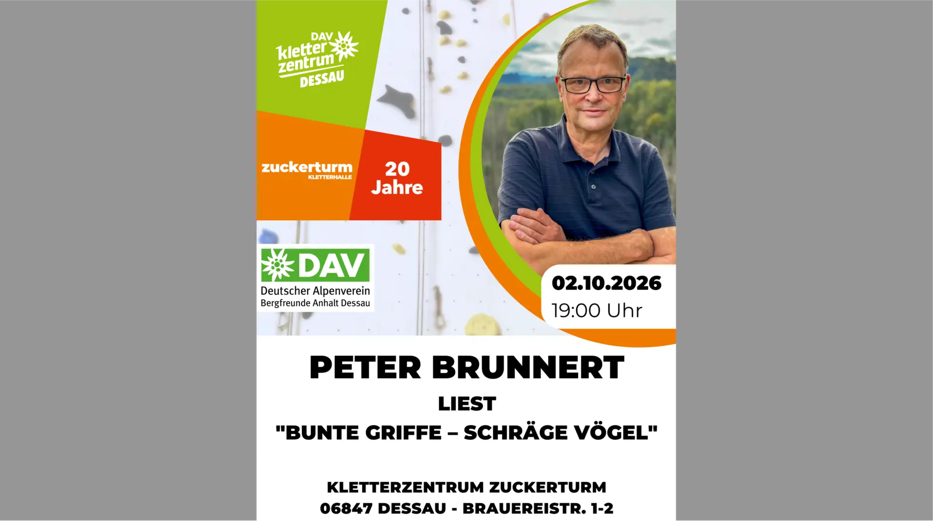 Peter Brunner - Lesung 2026 | © Bergfreunde Anhalt Dessau