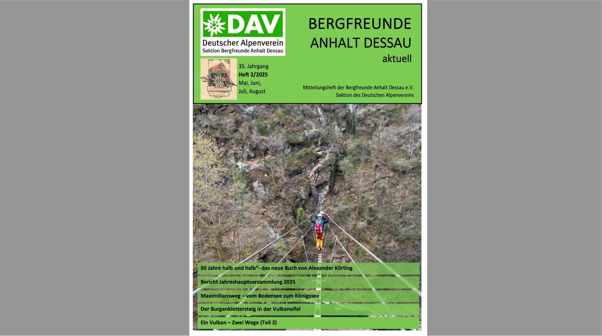 Titel Mitteilungsheft | © DAV-Dessau