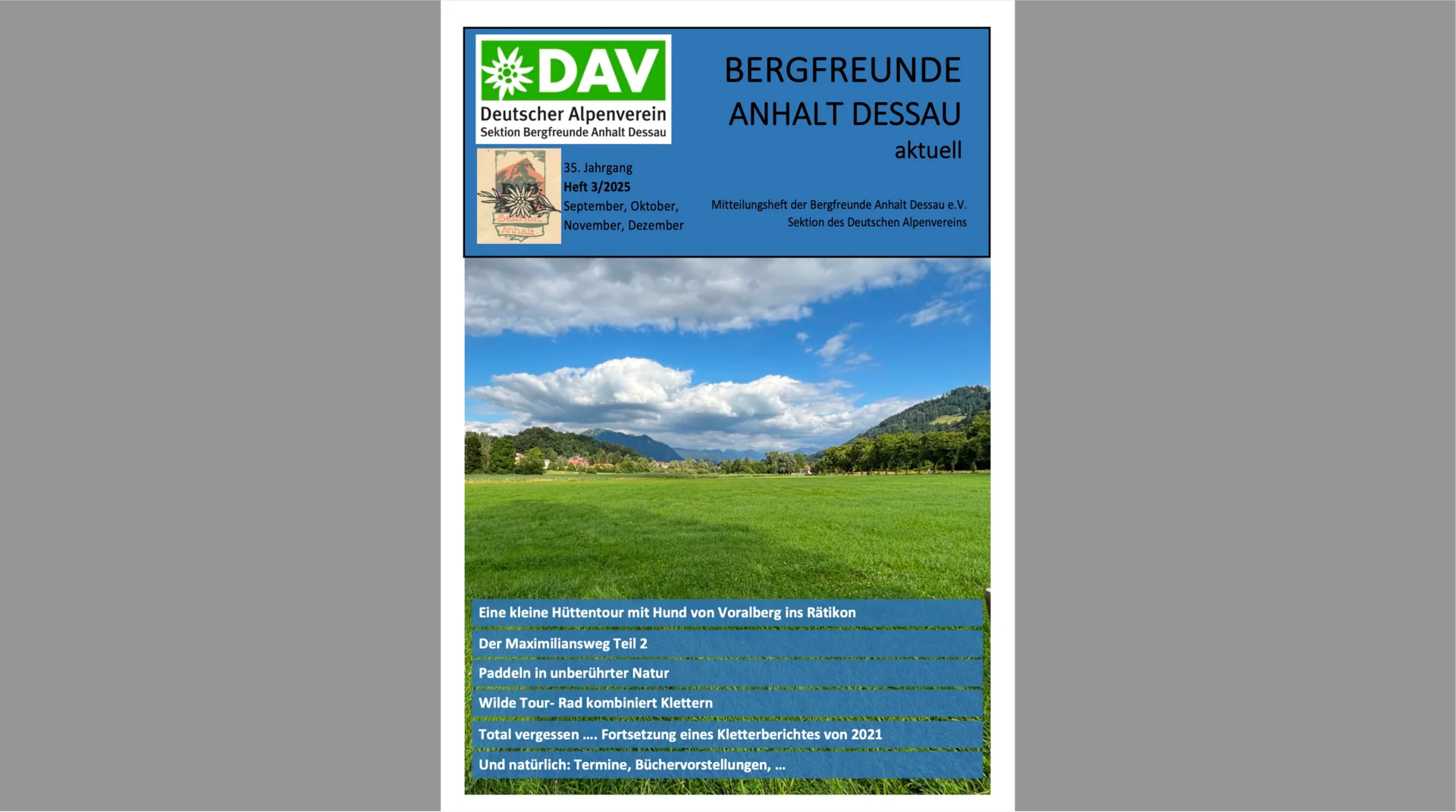 DAV-Dessau_Heft_2025-03-Titel | © Bergfreunde Anhalt Dessau e.V.
