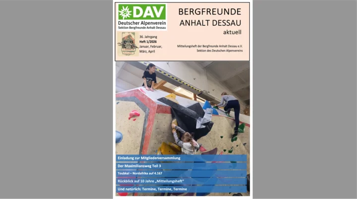 DAV-Dessau_Heft_2026-01-Titel | © Bergfreunde Anhalt Dessau e.V.