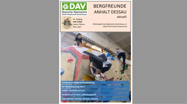 DAV-Dessau_Heft_2026-01-Titel | © Bergfreunde Anhalt Dessau e.V.