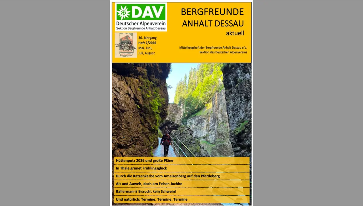 DAV-Dessau_Heft_2026-01-Titel | © Bergfreunde Anhalt Dessau e.V.