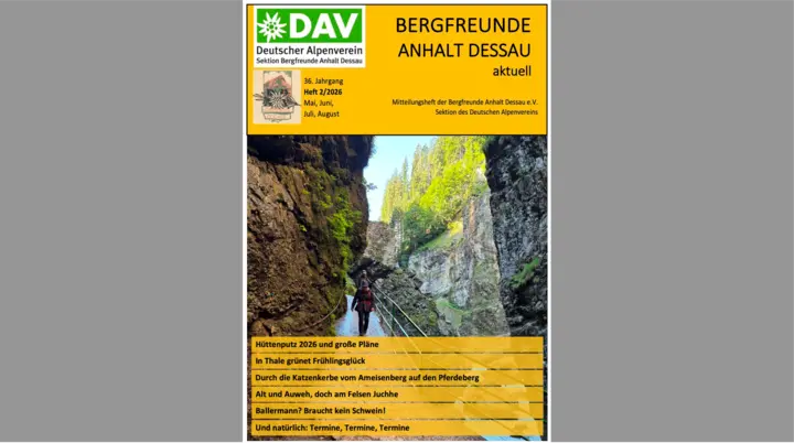 DAV-Dessau_Heft_2026-01-Titel | © Bergfreunde Anhalt Dessau e.V.