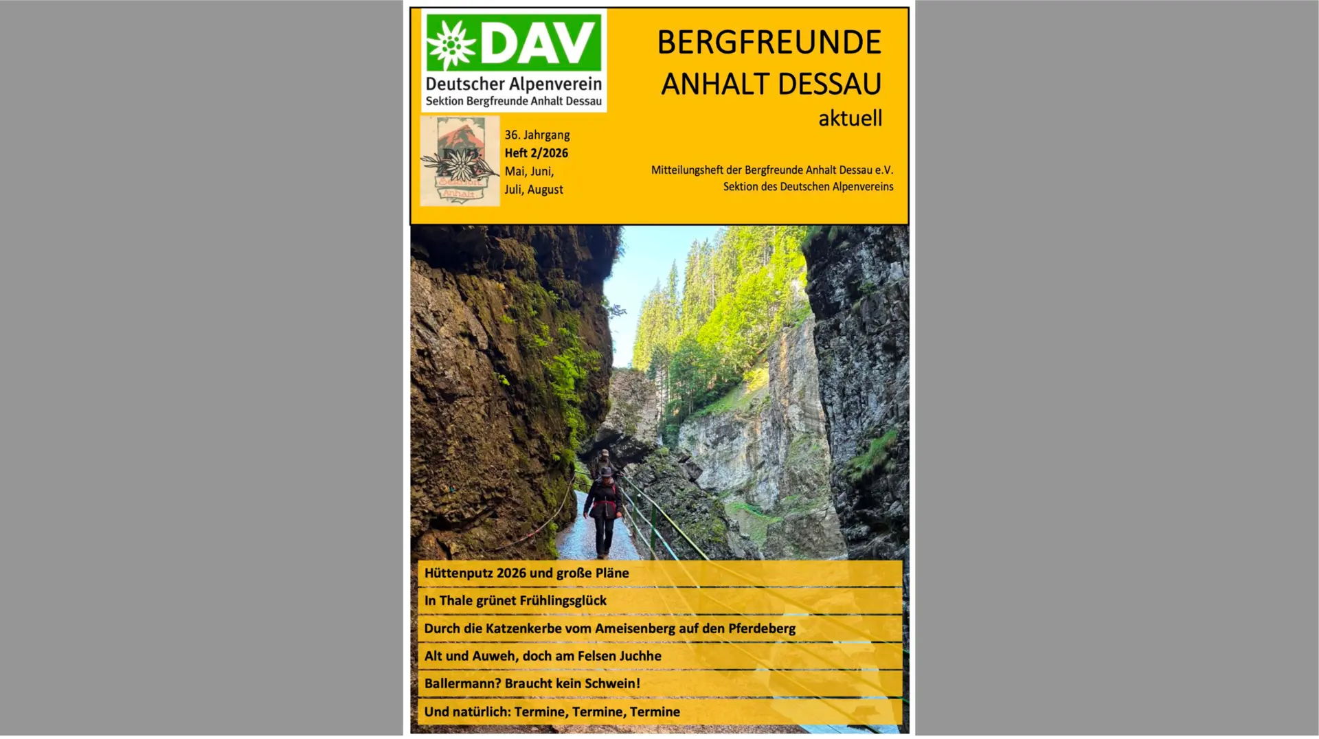DAV-Dessau_Heft_2026-01-Titel | © Bergfreunde Anhalt Dessau e.V.