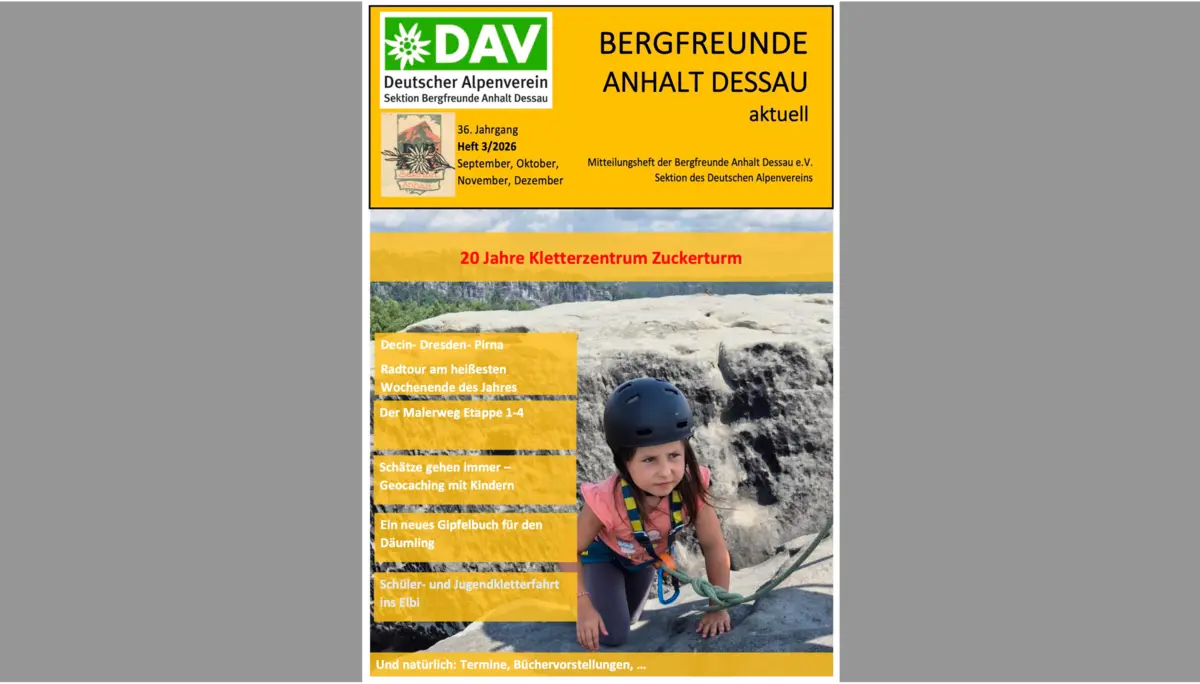 DAV-Dessau_Heft_2026-03-Titel | © Bergfreunde Anhalt Dessau e.V.