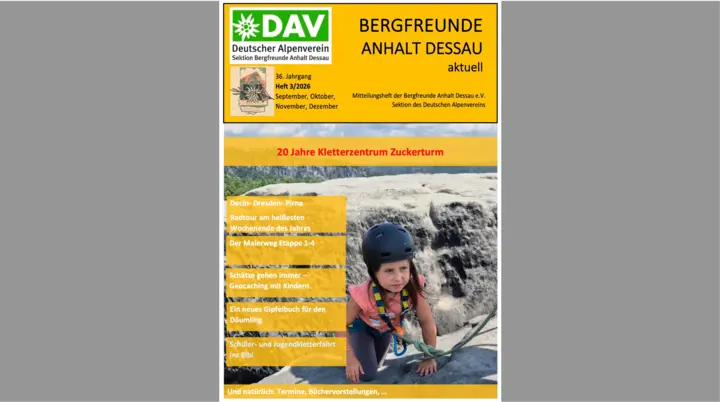 DAV-Dessau_Heft_2026-03-Titel | © Bergfreunde Anhalt Dessau e.V.