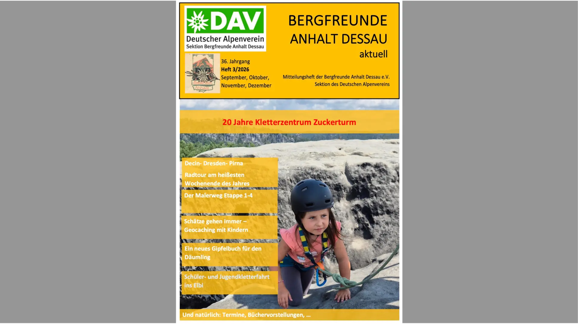 DAV-Dessau_Heft_2026-03-Titel | © Bergfreunde Anhalt Dessau e.V.