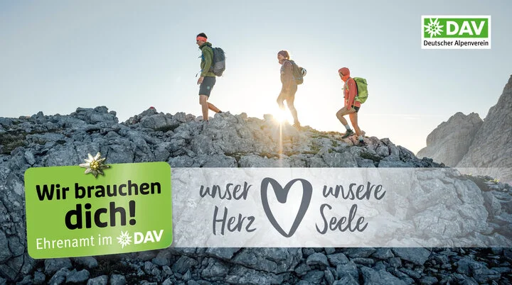 Kampagnenmotiv: Ehrenamtliche Unterstützung beim DAV - Imagefoto | © DAV / Julian Rohn