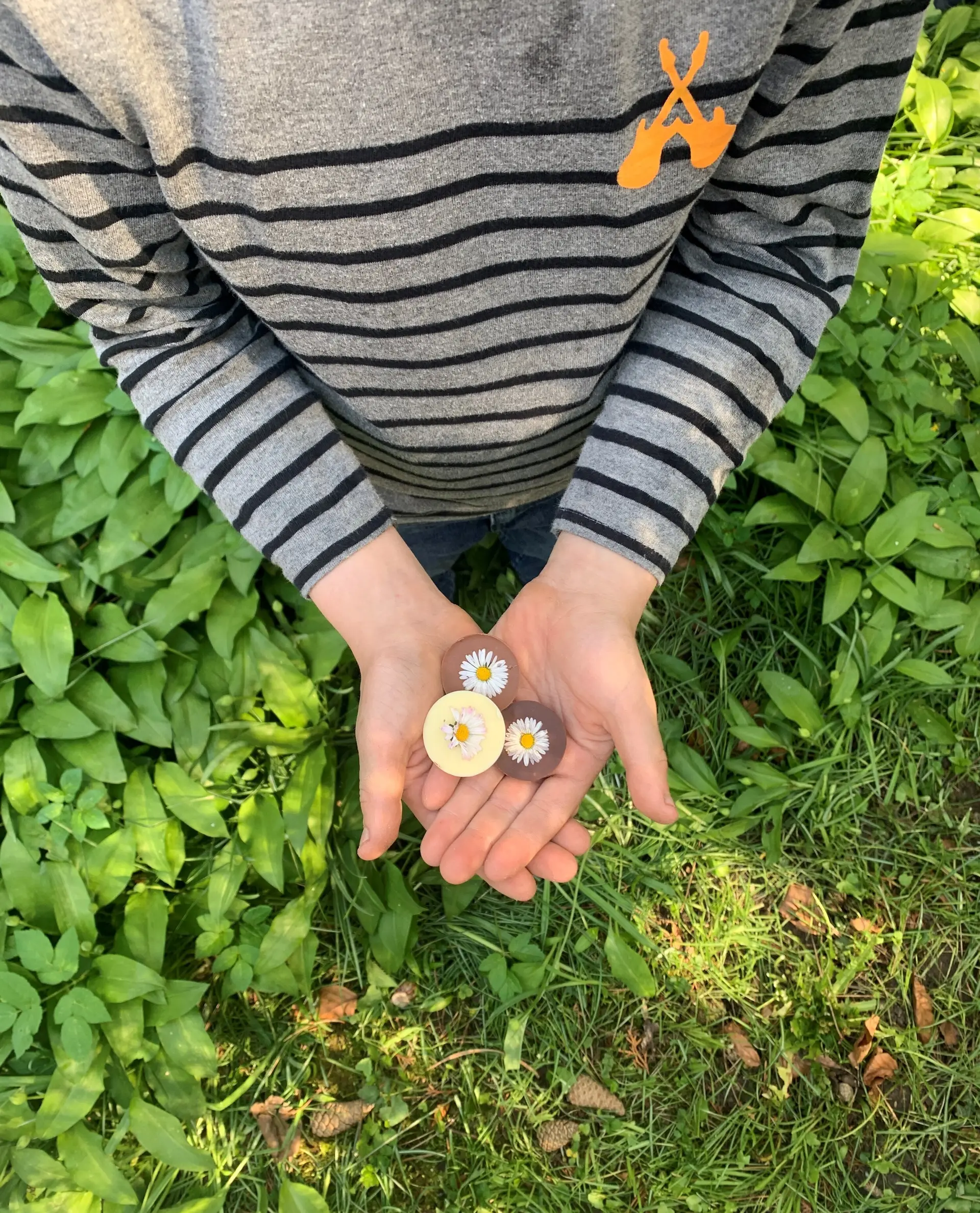 Ein Kind mit einem gepflückten Gänseblümchen | © Tina Gauß